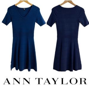 Ann Taylor V-neck Blue Dress